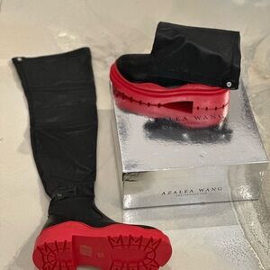 Black and Red Over The Knee Boots [Azalea Wang]